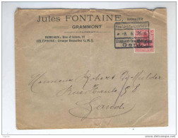 Lettre Germania Cachet Censure Etapes GAND 1916 - Entete Jules Fontaine , Banquier à GRAMMONT  --  6/138 - OC26/37 Etappengebiet