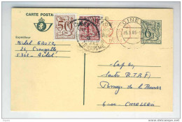 Entier Postal Lion Héraldique 2 Cachets Différents CINEY 1985 - Origine ACHET  --  5/310 - Cartes Postales 1951-..