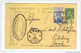 Entier 5 C + 25 C Pellens En EXPRES (Griffe) Télég. THIELT 1913 à LEDEBERG - Trous De Perfos Réparés --  5/301 - Postcards 1909-1934