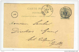 Entier 5 C Chiffre PHILIPPEVILLE 1894 Vers Charbonnage SART CULPART à GILLY -   --  5/289 - Cartes Postales 1871-1909