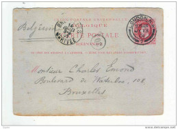 Entier REPONSE 10 C Type No 30 LONDON 1901 Vers Bruxelles - RARE Emploi Très TARDIF  --  5/286 - Briefkaarten 1871-1909