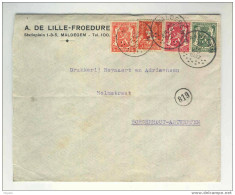 Lettre Quadricolore Sceaux Etat Et Cérès MALDEGEM 1937 - Entete De Lille - Froedure  --  5/265 - 1935-1949 Kleines Staatssiegel