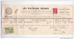 Reçu TP No 528 TIELT 1943 + Timbre Fiscal - Assurances Les Patrons Réunis  --  5/110 - 1936-1957 Open Kraag