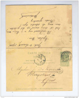Entier Carte Postale 5 C Armoiries Double - Aller GAND Vers GAND Et Réponse GAND STATION Vers GAND 1904  --  5/041 - Cartoline 1871-1909