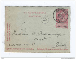 Carte-Lettre 10 C Fine Barbe DEYNZE 1903 Vers GAND - Signé Notaire Gommaerts  --  8/263 - Carte-Lettere