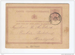 Entier 5 C Chiffre Simple Cercle PEER 1876 Vers MAASEYCK - Origine Manuscrite OOSTHAM  --  8/248 - Cartes Postales 1871-1909