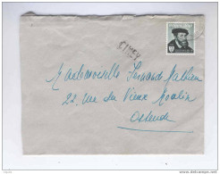 GRIFFE D'ORIGINE CINEY Sur Lettre Charles-Quint Faible ARLON - BXL 1956  ---  6/600 - Linear Postmarks