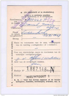 Carte De Caisse D'Epargne Postale/Postspaarkaskaart Cachet Et Griffe /Datum En Lijnstempe NIEUPORT 1952  --  6/368 - Folletos De La Oficina De Correos