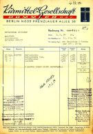 BERLIN NO55 DDR Deko Rechnung 1954 " POMMLER Kurmittel-Gesellschaft Prenzlauer Allee 36 " - Profumeria & Drogheria