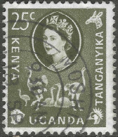Kenya, Uganda & Tanganyika. 1960-62 QEII. 25c Used. SG 187 - Kenya, Uganda & Tanganyika