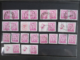 Nr B 1/2 - Boudewijn Met Bril - Combinaties Uit Boekjes - Meest Leesbare/centrale Stempels - OCB € 25.35 à 10% - Used Stamps