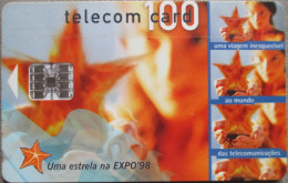 PORTUGAL EXPO 98 STAR PELEPHONE TELEPHONE PHONE TELEFONWERTKARTE PHONECARD CARTELA CARD CARTE KARTE COLLECTOR TELECOM - Portugal