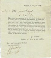 Document Bruges 26 Juin 1807  Compagnies De Gares Cotes (complement) Signé C. De Croeser  Le Maire - 1794-1814 (Periodo Francese)