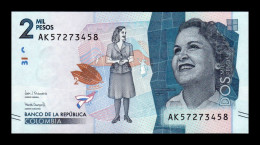 Colombia 2000 Pesos Débora Arango Pérez 2018 Pick 458d Sc Unc - Colombia