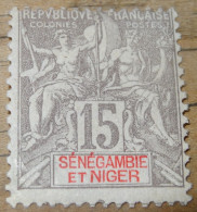 SENEGAMBIE ET NIGER, Sage 15c Gris, Neuf Avec Charniere, Mint* ............ CL1-18-7 - Unused Stamps