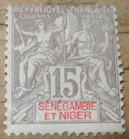 SENEGAMBIE ET NIGER, Sage 15c Gris, Neuf Avec Charniere, Mint* ............ CL1-18-7 - Neufs