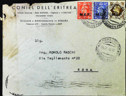 ITALIA - COLONIE OCCUPAZIONE BRITANNICA - B.A.ERITREA - Lettera Da ASMARA 1946- S6046 - Ocu. Británica MEF