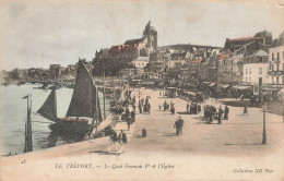 Le Tréport * Le Quai François 1er Et église * Bateau - Le Treport