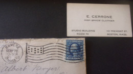 Etats-Unis, Massachusetts FLAT REVERE VERS CLERMONT FERRAND FRANCE 1919 E CERRONE HIGH GRADE CLOTHIER - Storia Postale