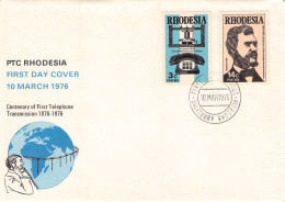 RHODESIA - FDC 1976 TELEPHONE TRANSMISSION Mi 170-171 / 1318 - Rhodesia (1964-1980)