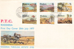 RHODESIA - FDC 1977 PAINTINGS Mi 194-199 / 1319 - Rhodesien (1964-1980)