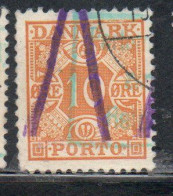 DANEMARK DANMARK DENMARK DANIMARCA 1934 1935 PORTO OFFICIAL STAMPS NUMERAL 10o USED USATO OBLITERE' - Servizio