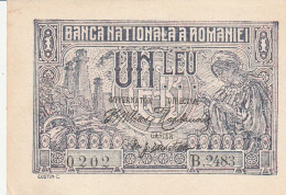 ROMANIA  1 LEI 1915  P-17 UNC - Romania