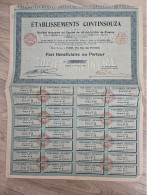 Part Bénéficiaire Au Porteur Etablissements Continsouza, N°026947 Du 10/08/1925 - Pétrole