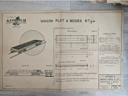 Plan N°30001 Airmer Département Chemins De Fer Wagon Plat à Bogies NTyw, échelle 1/86 - Otros Planes