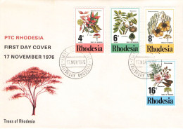 RHODESIA - FDC 1976 TREES OF RHODESIA MI 184-187 / 1337 - Rhodesia (1964-1980)