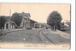 CPA 22 Pontrieux La Gare Et Le Train Tramway - Pontrieux