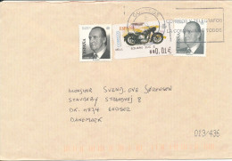 Spain Cover With Stamps And Franking Label Sent To Denmark 12-1-2004 Topic Stamps - Storia Postale