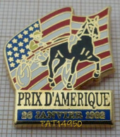 PAT14950 PRIX D'AMERIQUE  28 JANVIER 1992  PMU COURSES HIPPIQUES DRAPEAU Des USA  En  Version ZAMAC STARPIN'S - Jeux