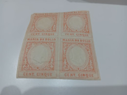 QUARTINA MARCA DA BOLLO CENTESIMI 5 NUOVA NON LINGUELLATA - Revenue Stamps