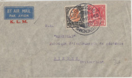 1939 - SIAM - ENVELOPPE Par AVION KLM De BANGKOK ! => BIENNE (SUISSE) - Siam