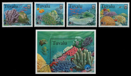 Tuvalu 1998 - Mi-Nr. 813-816 & Block 65 ** - MNH - Korallen / Corals - Tuvalu