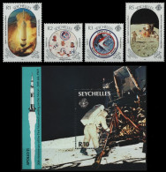 Seychellen 1989 - Mi-Nr. 694-697 & Block 32 ** - MNH - Raumfahrt / Space - Seychelles (1976-...)