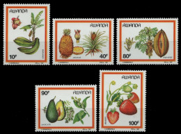 Ruanda 1987 - Mi-Nr. 1370-1374 ** - MNH - Früchte / Fruits - Ongebruikt