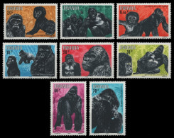 Ruanda 1983 - Mi-Nr. 1242-1249 ** - MNH - Gorillas - Ungebraucht