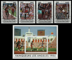 Zentralafrikanische Rep. 1985 - Mi-Nr. 1086-1089 & Block 317 ** - MNH - Olympia - Centrafricaine (République)