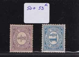 Nederland 1899 NVPH Nr 50 + 53  MH Ongestempeld * Koningin Wilhelmina - Unused Stamps