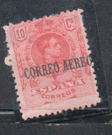 SPAIN ESPAÑA SPAGNA 1920 CORREO AEREO AIR POST MAIL AIRMAIL KING ALFONSO XIII RE ROI CENT. 10c MH - Nuevos