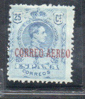 SPAIN ESPAÑA SPAGNA 1920 CORREO AEREO AIR POST MAIL AIRMAIL KING ALFONSO XIII RE ROI CENT. 25c MH - Neufs