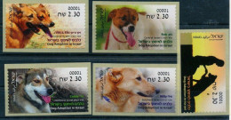 ISRAEL 2016 DOG ADOPTION ALL 5 ATM LABELS ISSUED MNH MACHINE 001 POSTAL SERVICE - Neufs