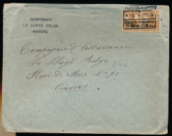 ENVELOPPE 17 ETAPPEN INSPEKTION GENT - COMPAGNIE LE LLOYD BELGE TO ANVES   2 SCANS - OC26/37 Territoire Des Etapes