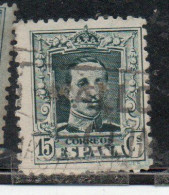 SPAIN ESPAÑA SPAGNA 1922 1926 KING ALFONSO XIII RE ROI CENT. 15c USED USATO OBLITERE' - Gebraucht