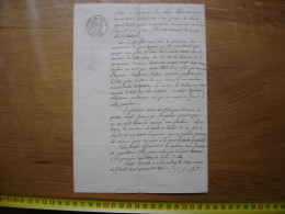 1843 Acte Manuscrit Timbre Royal NOTAIRE Manuscript 1 Page - Manuscrits