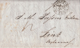 Brief K2 Triest 24 JUL. 1845 Gel. Nach Blauer L2 Linz 25 JUL. Mit Inhalt Ansehen !!!!!!!!!! - ...-1850 Prephilately