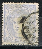 Sello 50 Milesimas AlegoriaI 1870, Fechador ZAMORA, Edifil Num 107 º - Used Stamps