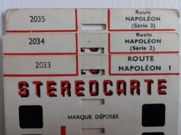 Lot 3 Stéréocartes Carte STEREOFILMS BRUGUIÈRE Route Empereur Napoléon 1, 2 & 3 - Stereoscopes - Side-by-side Viewers